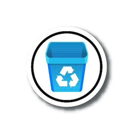 Ergomat 16in CIRCLE SIGNS - Recycling Trash Can DSV-SIGN 256 #3023 -UEN